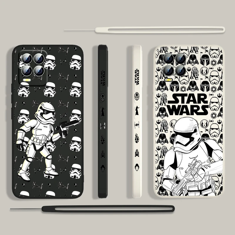 

Star Wars Robot Hero For OPPO Realme 50i 50A 9i 8 6 Pro Find X3 Lite NEO GT Master A9 2020 Liquid Left Rope Phone Case Cover
