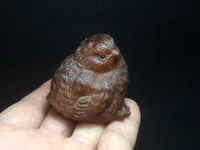 1919 chinese boxwood hand carved lovely chick figure statue netsuke ornament collection gift