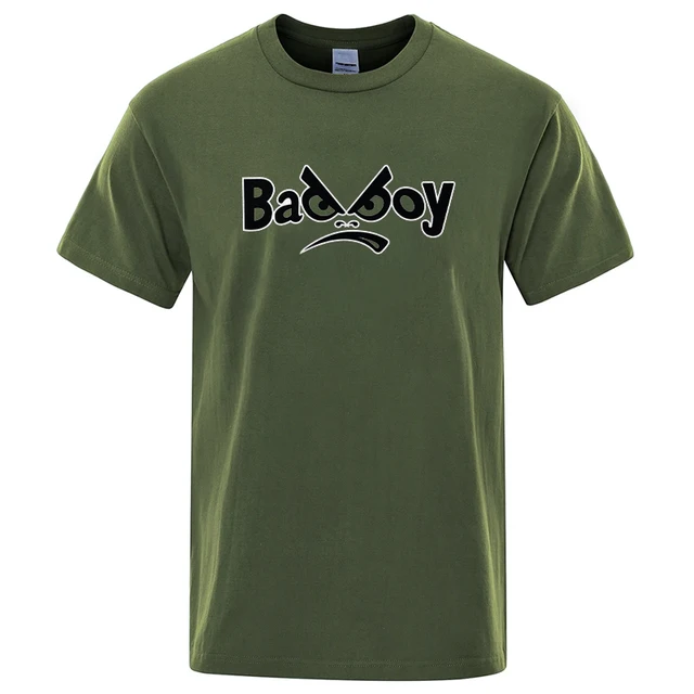 Мужская футболка с забавным принтом Bad Boy, удобная дышащая футболка из 100% хлопка для мужчин, идеально подходящая для повседневной одежды