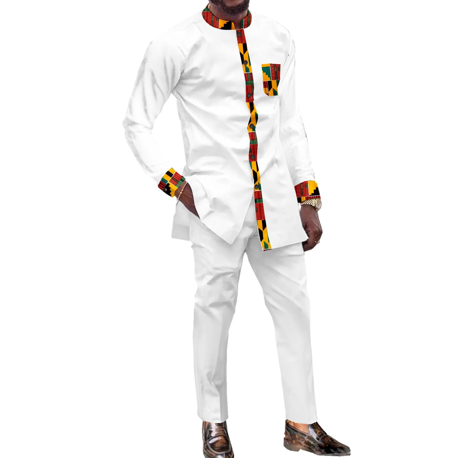 Африканский Дашики SEA &amp ALP костюм для мужчин классические рубашки и брюки с