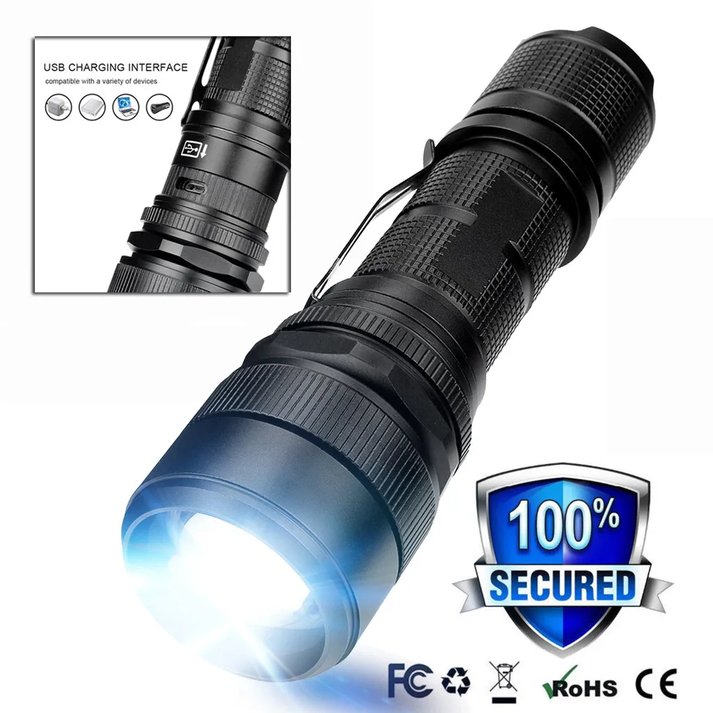 

Super Bright Led Headlamp Strip USB Charging Lighting P50 Flashlight 5 Zoomable Modes Outdoor Torch Hard Hat Light Attachments