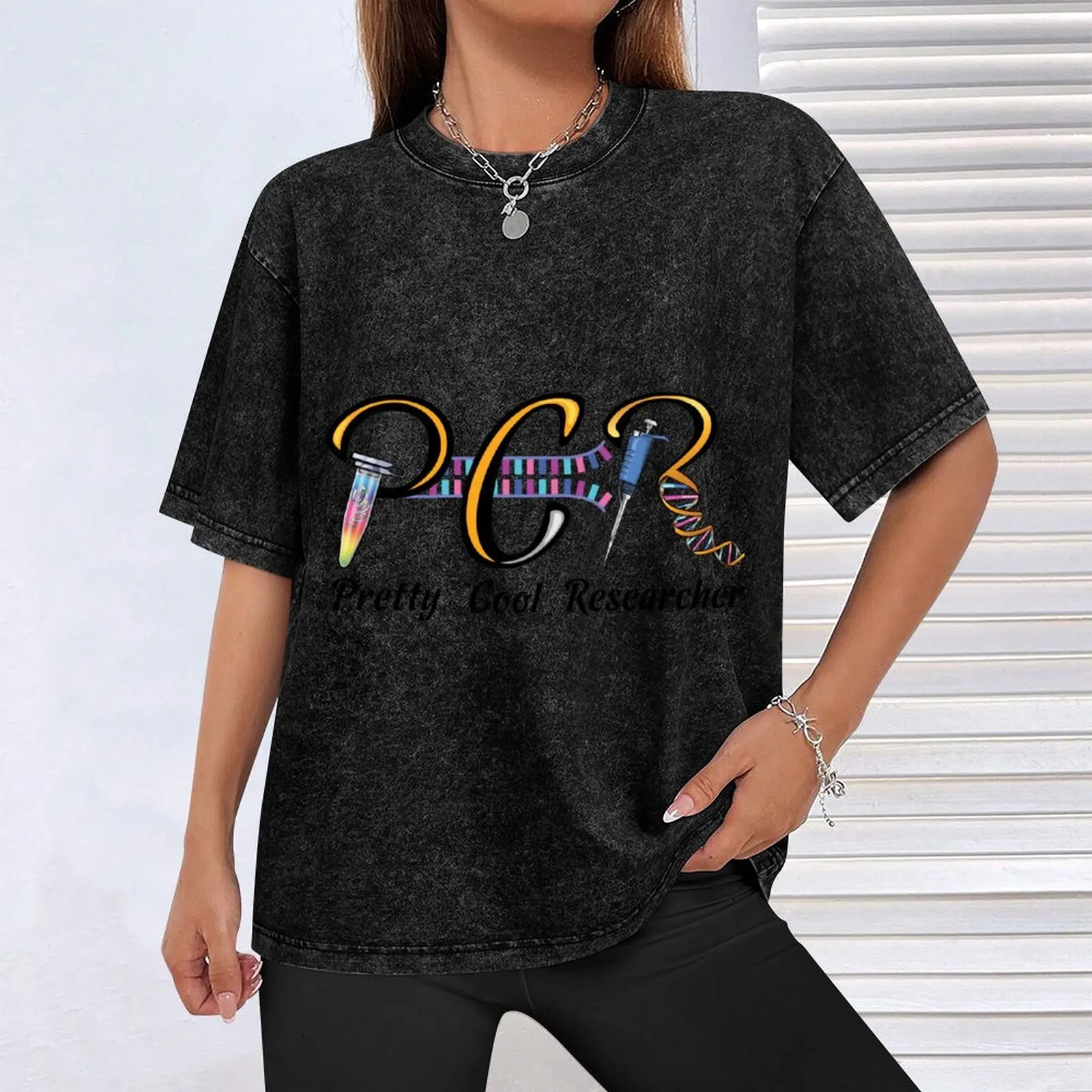 Футболка PCR - Pretty крутая с дозатором ДНК и ПЦР флакон улучшенная винтажная одежда