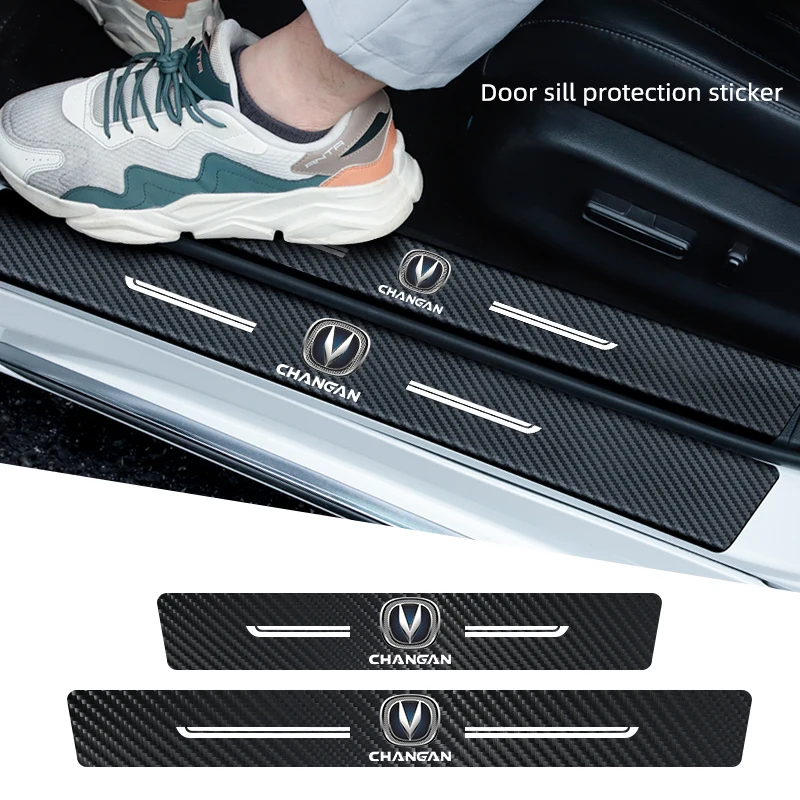 

Carbon Fiber Car Door Sill Guard Protected Stickers Decals For CHANGAN CS35 55 CS75 Plus CS95 EADO CX20 Alsvino Car Accessories