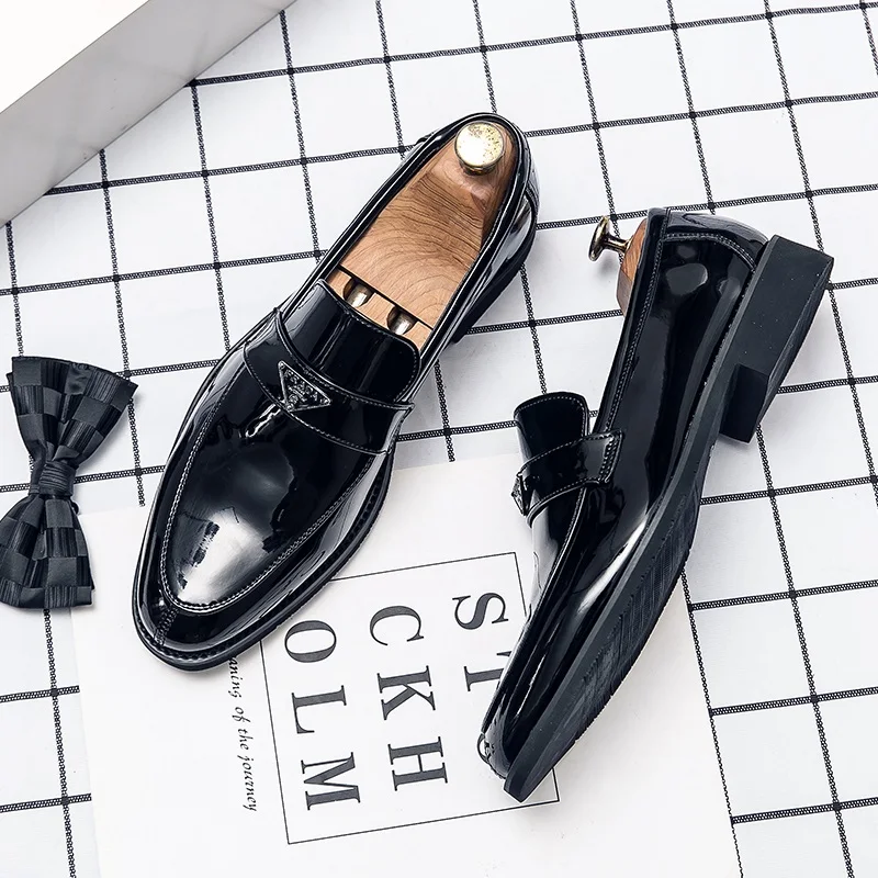 

Trend Shoes PATENT LEATHER SHOE FOR MAN Men's Shoes Leather Man Summer Fashion Men Casual Black Mens Dress Walking Loafers