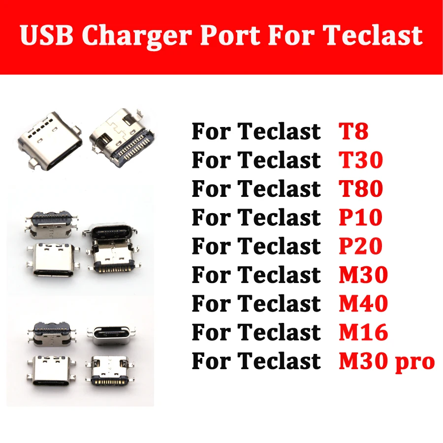 

1pcs USB Charger Jack Port For Teclast T8 T30 T80 P10 P20 M30 M40 M30pro M16 BUSB Charging Plug Dock Socket Replacement Parts