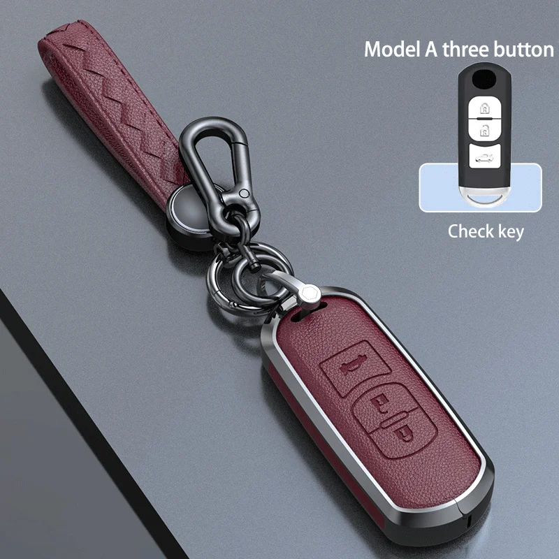 

Чехол для автомобильного ключа из цинкового сплава из воловьей кожи, брелок для Mazda 2 3 5 6 BL BM GJ Atenza Axela Demio CX-3 CX3 CX-5 CX5 CX7 CX-9 CX8 Keyless