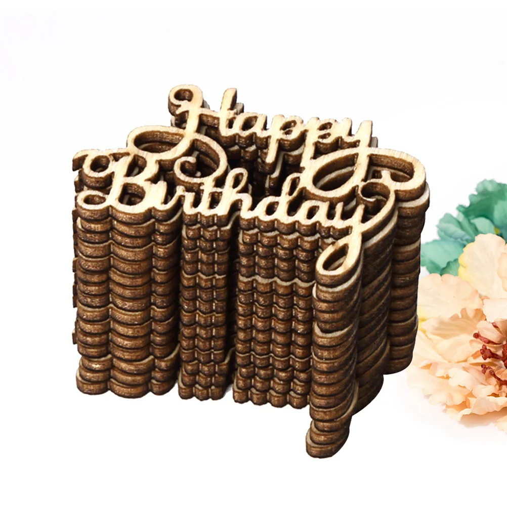 

15pcs Happy Birthday Wooden Piece Decor Prop Wood Piece for Birthday Party Home Gathering