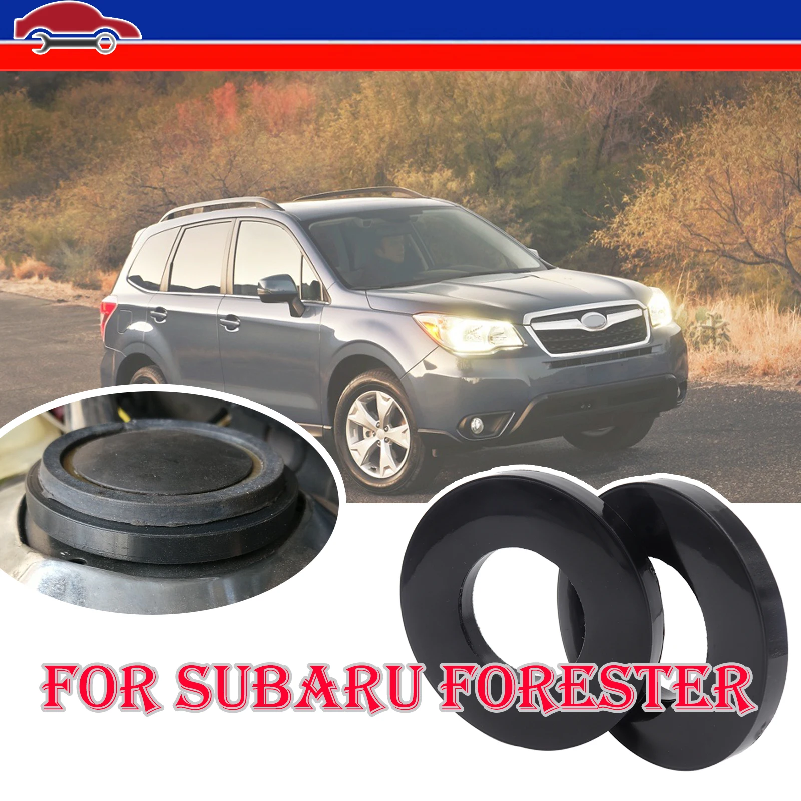 

2X For Subaru Forester Car Front Shock Absorber Tower Rubber Buffer Ring Bushing Bearing Washer Protector Durable Reduce Noise