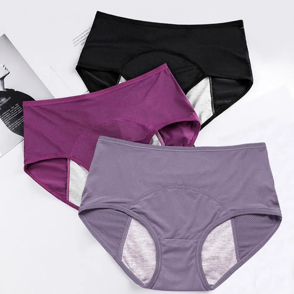 Hot Leak-proof Breathable Menstruation Briefs Extra Protection Mid Rise High Rise Stretchy Menstrual Panties for Daily Wear