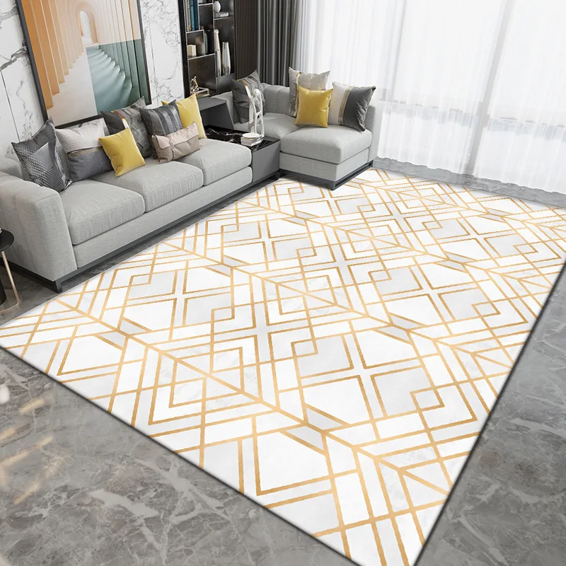 

Geometric Carpet for Living Room Velvet Rug Kids Bedroom Bedside Rugs Soft Square Carpets Home Sofa Table Decor Mat