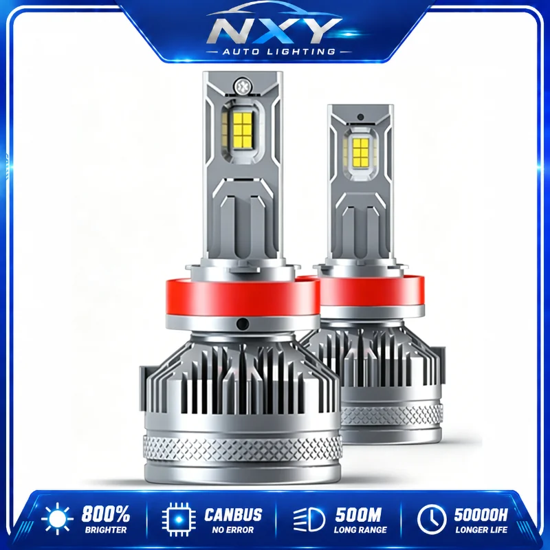 Фото Светодиодные лампы NXY S13 200W для фар автомобиля, H4 H7, ближний и дальний свет, сверхъяркие, без ошибок Canbus, комплект для установки Plug&Play №1