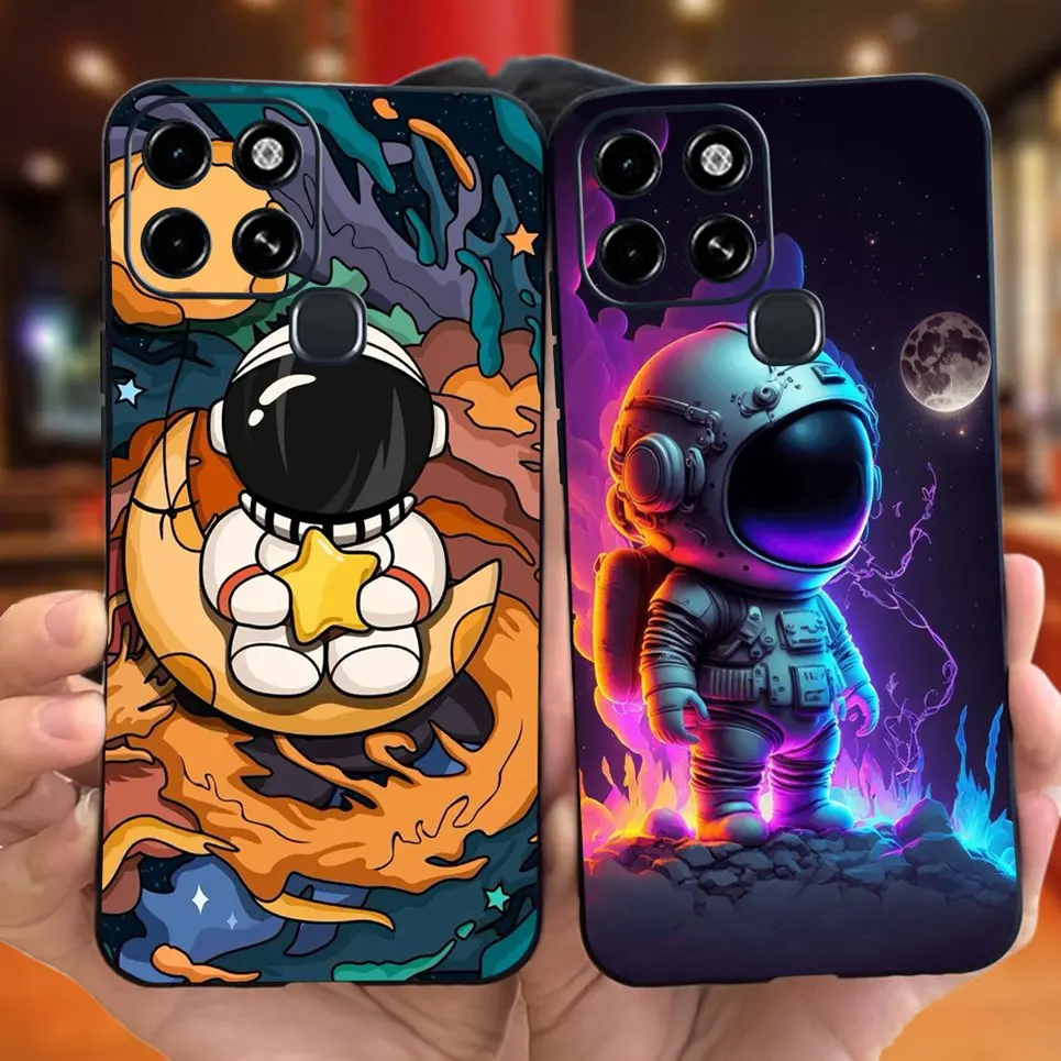 Для Infinix Smart 6 Plus чехол X6823C с животными жидкий силиконовый телефон задняя крышка