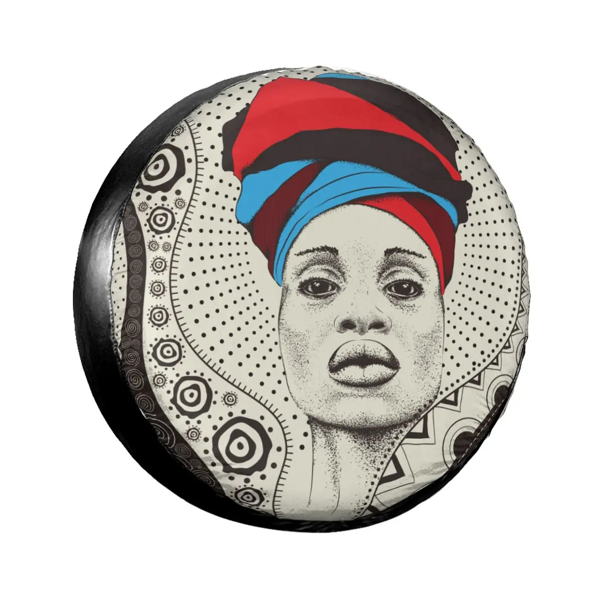 

1pcs Universal Car Spare Tire Covers Case Auto Wheel Tires African Woman With African Turban Vehicle Tyre Waterproof Bag