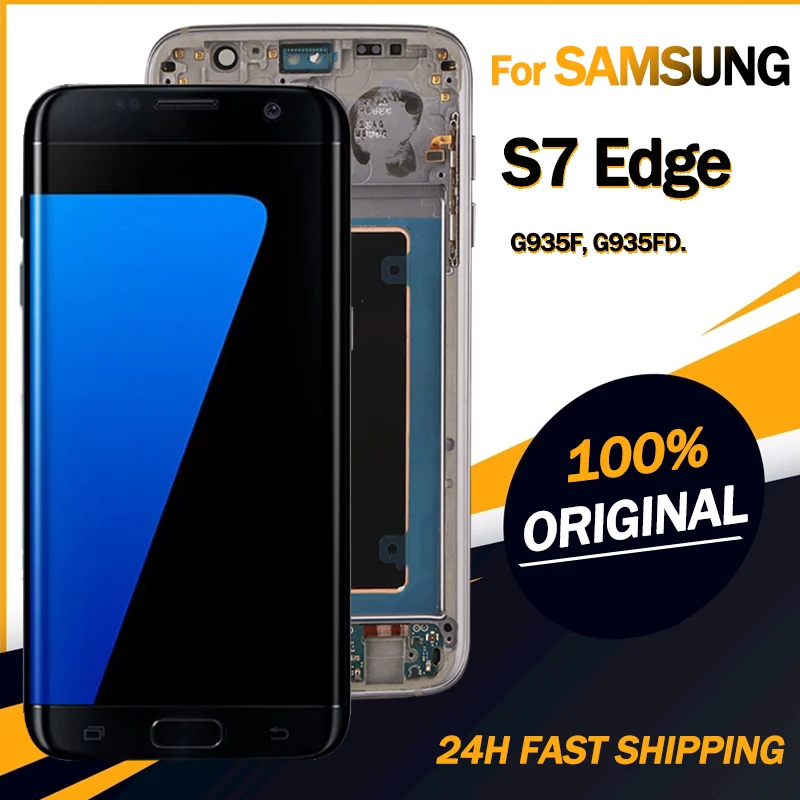 100% Оригинальный 5 ''ЖК-дисплей для Samsung Galaxy S7 Edge ЖК-дисплей G935F цифровой