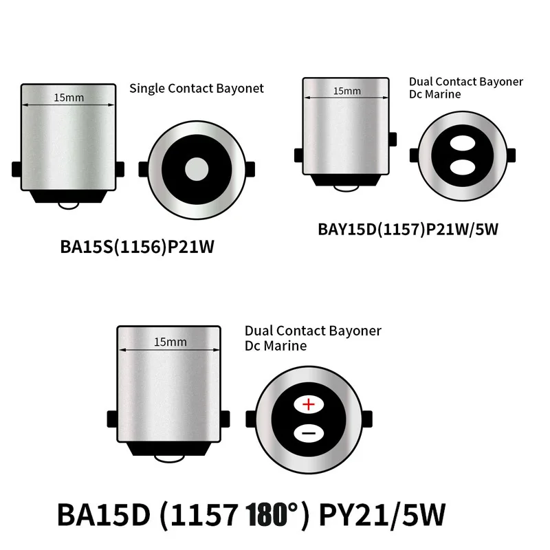 Лампа светодиодная для указателей поворота 10X 1156 BA15S P21W PY21W 1157 BAY15D P21/5W 3030 10SMD T20 7440