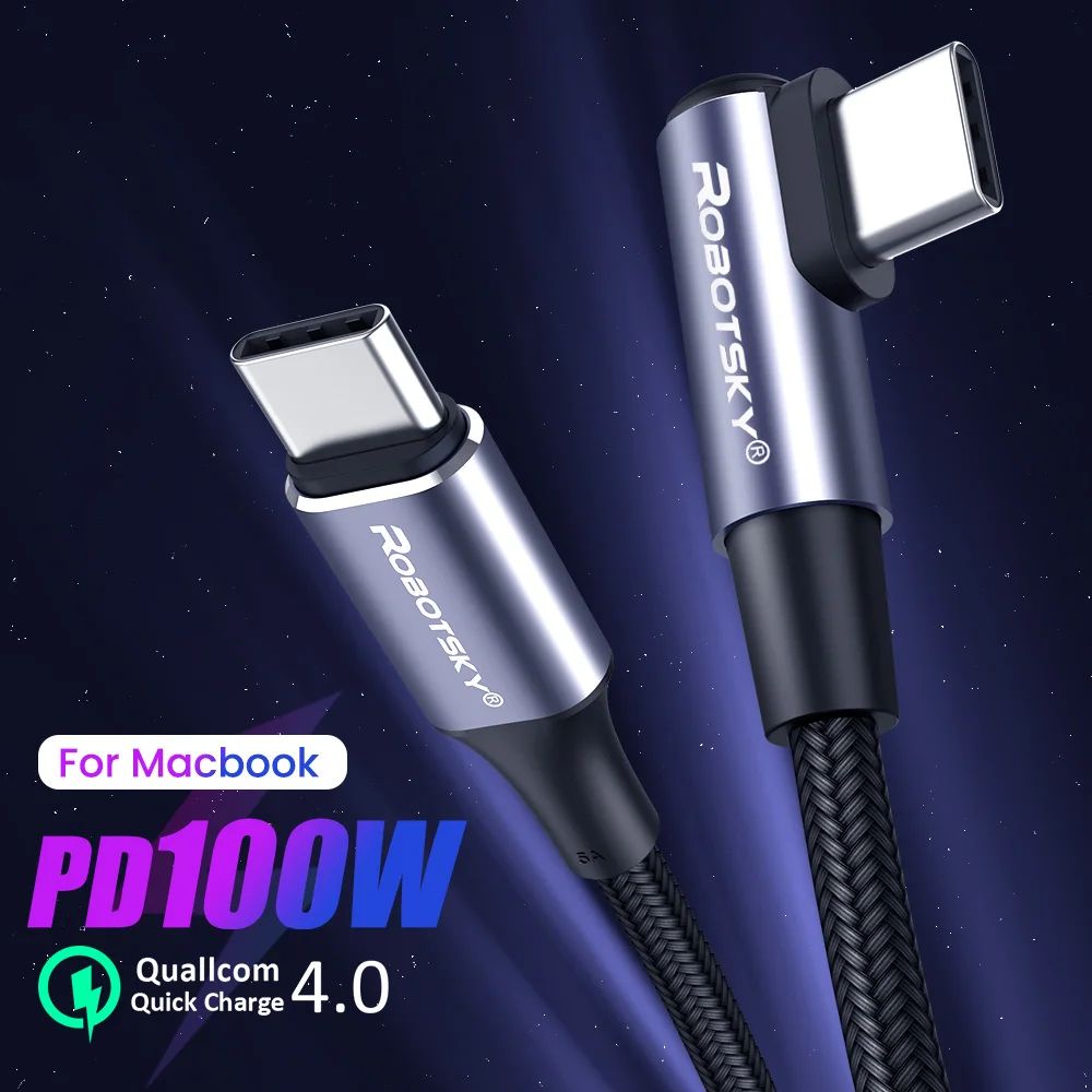 

100W USB Type C To USB C Cable Quick Charge 4.0 PD 5A USB-C Type-c Fast Charging Charger for Samsung S10 S20 MacBook Pro iPad