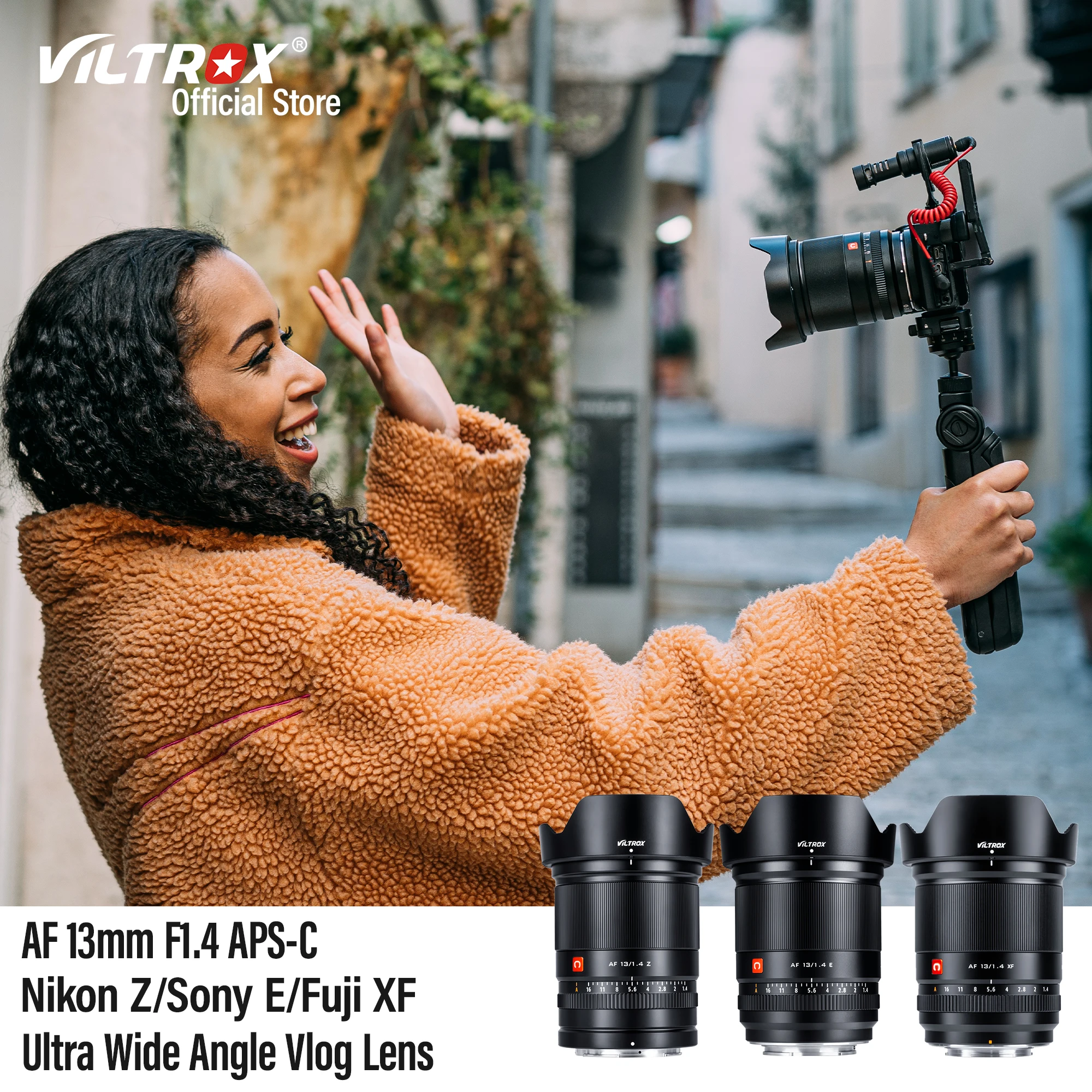 VILTROX 13 мм Sony E Nikon Z Fuji X Крепление объектива F1.4 Большая диафрагма Автофокус Ультра