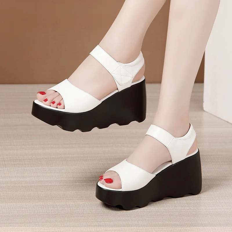 

Женские повседневные пляжные босоножки на массивной платформе, сандалии на высокой танкетке для танцев матерей, 32-43, лето 2022