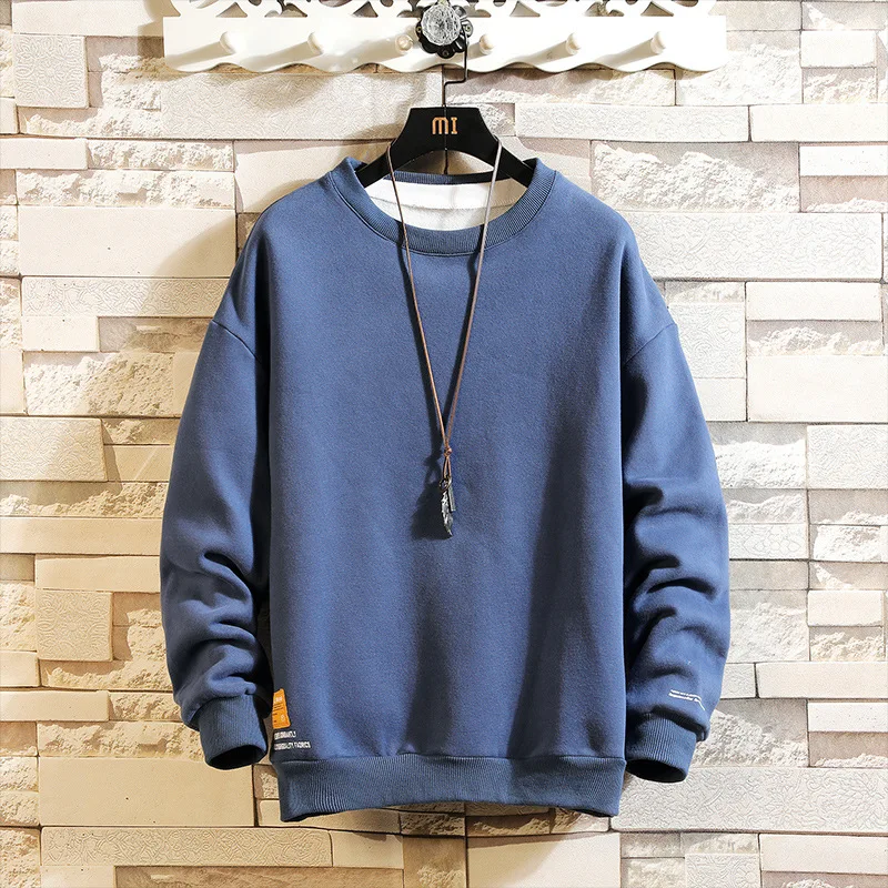 

Новые модные мужские толстовки 2022 осенние повседневные толстовки с круглым вырезом японские однотонные мужские топы парный пуловер 5XL