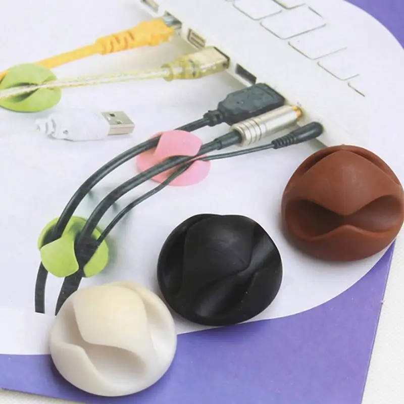 

Convenient Cable Clips Holder Organize Power Cables Phone Chargers USB Connections Adhesive Backing Cord Management