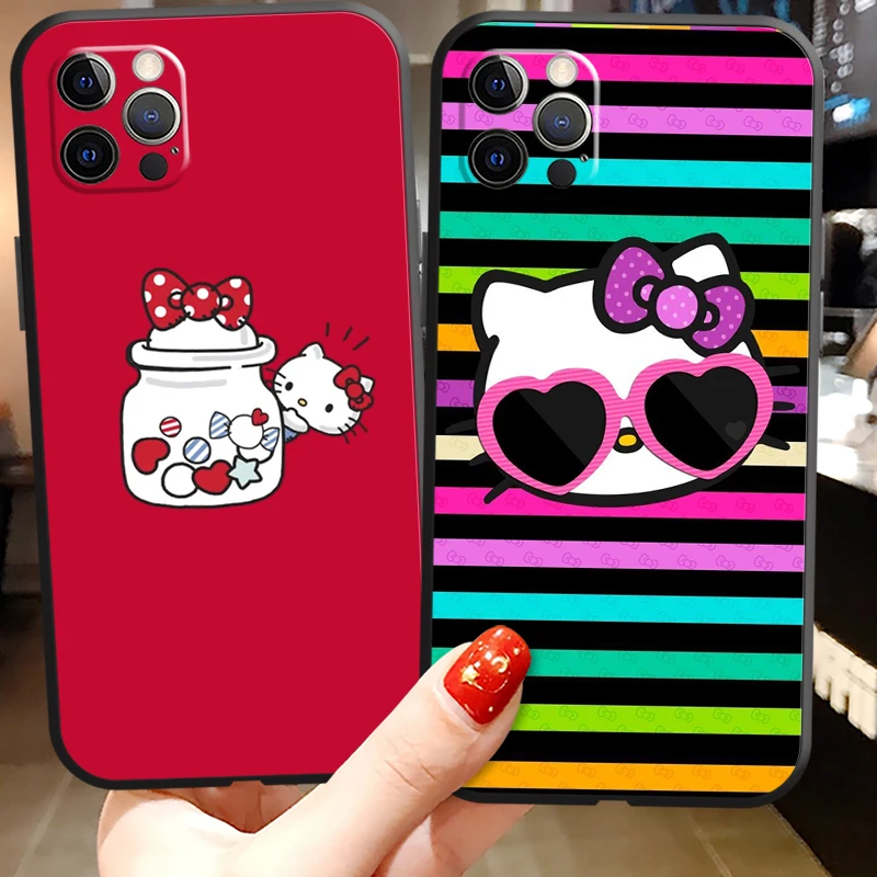 

Hello Kitty 2022 Phone Cases For iPhone 11 12 Pro MAX 6S 7 8 Plus XS MAX 12 13 Mini X XR SE 2020 Back Cover Soft TPU Coque
