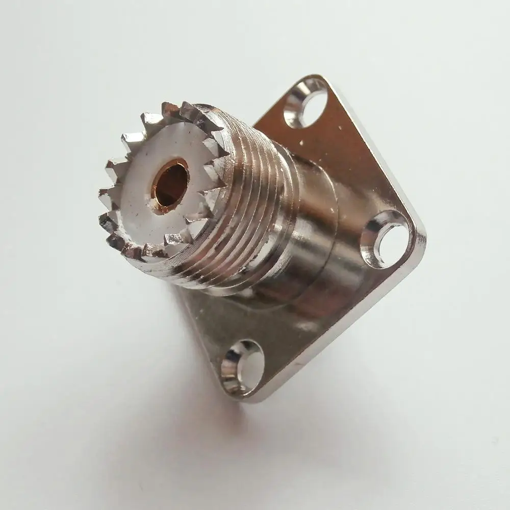 Connector Socket PL259 SO239 UHF Female With 4 Hole Flange Panel Mount 25 * mm Solder Cup Cable Brass RF Coaxial Adapter |