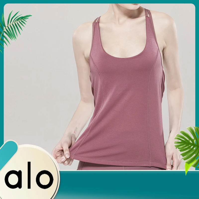 

Alo Yoga 2022 Summer New Loose Yoga Clothes Female Two-piece Sports Fitness Running Bra Quick-drying Breathable Sports Shirt