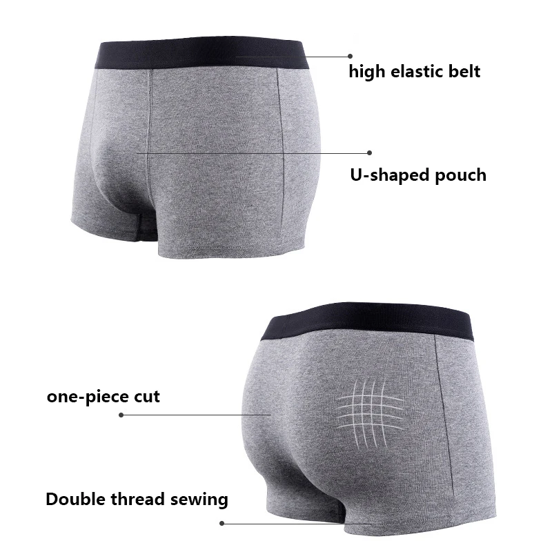 FK 6pcs/Lot Underwear Men All Season Cotton Boxers Shorts Men's Panties Shorts Home Solid Underpants Men Sexy Underwear Boxer