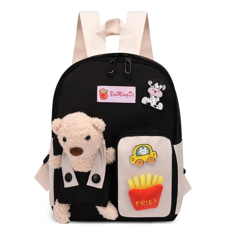 Fashion Children School Bags 3D Cartoon Print Plush Kids Backpack Kindergarten Boys and Girls School Bags Mini Backpack Book Bag