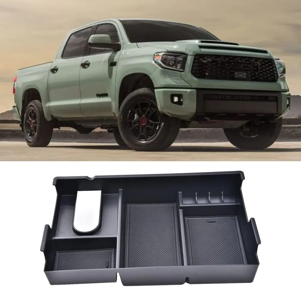

Для аксессуаров Toyota Tundra 2014-2021, поднос из черного АБС-пластика, подлокотник для хранения