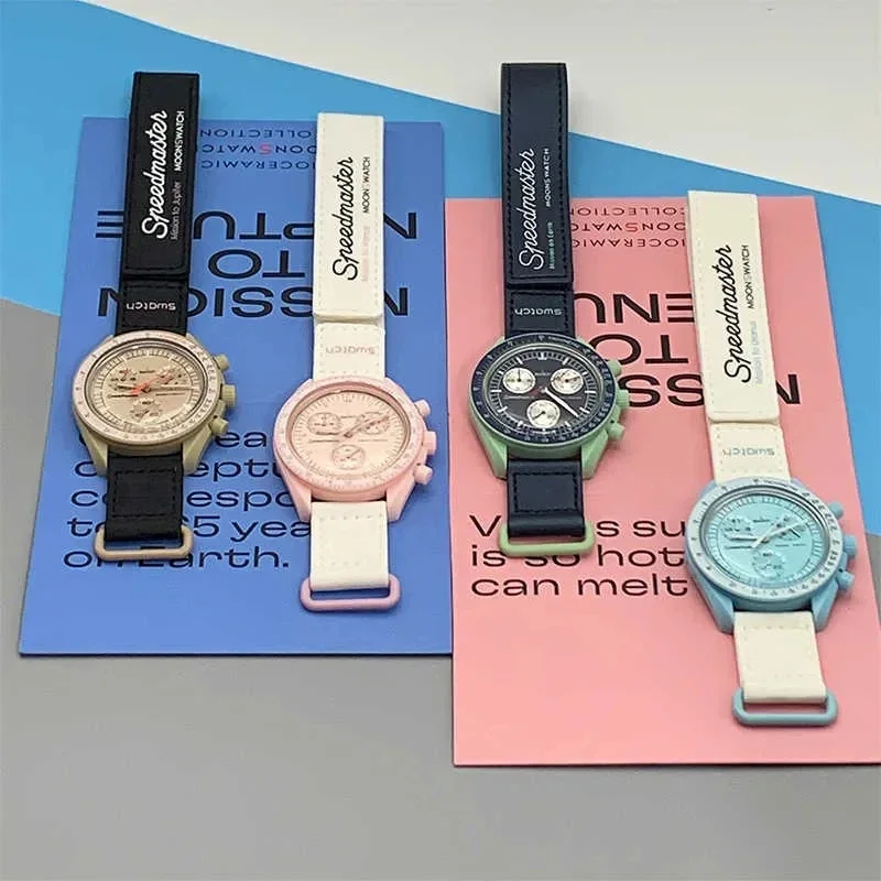 

Биокерамика-часы с браслетом moonswatch для мужчин, хронограф 42 мм, полная функция, Миссия Mercury, роскошная планета