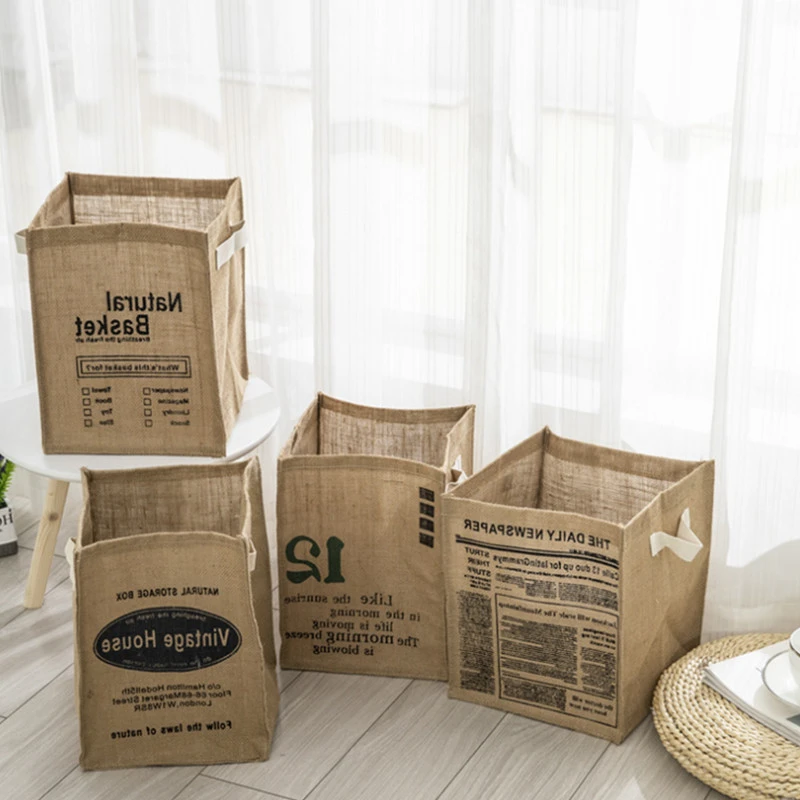 

New Folding Cotton Linen Storage Box Basket for Storing Dirty Clothes Laundry Basket Sundries Underwear Bread Toy Sorting Basket