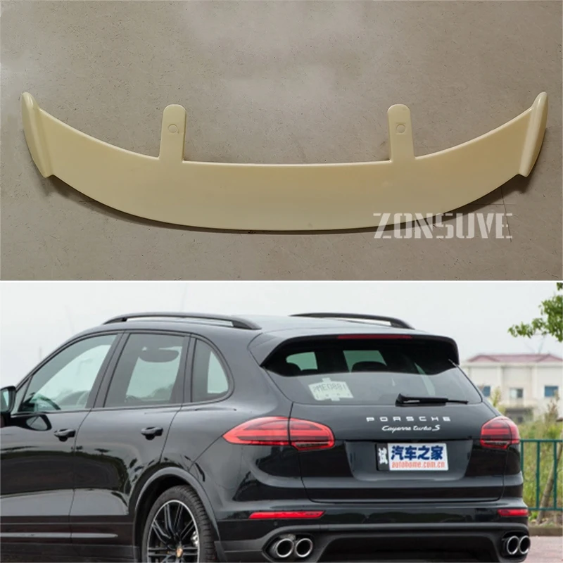 

Use For 2015-2020 Porsche Cayenne Spoiler ABS Plastic Carbon Fiber Look Hatchback SUV Roof Rear Wing Body Kit Accessories