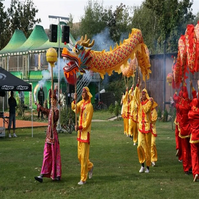 4m Dragon Dance Costume  SZ 5 Children 4 Player Student   Play Party Performance Parade Folk Parad Smart Stage Chinese Mascot