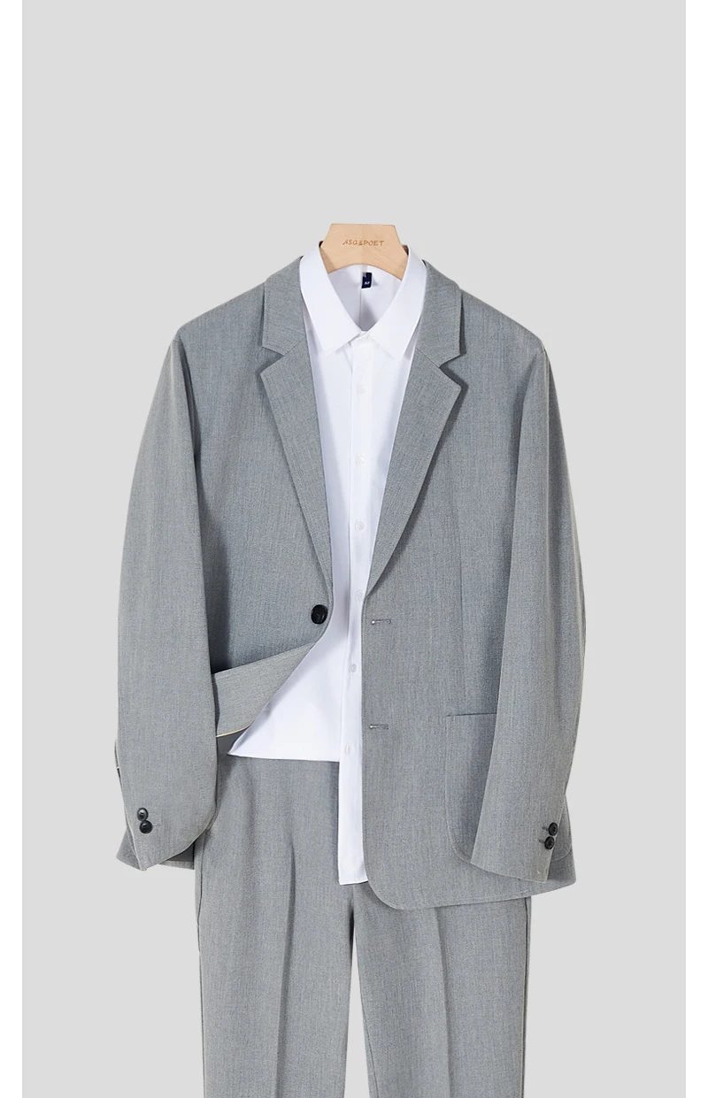 

Men's Suit Spring And Summer New Loose Fashion Relaxed Leisure Business Commuting To Work British Style Suits For Men 2022