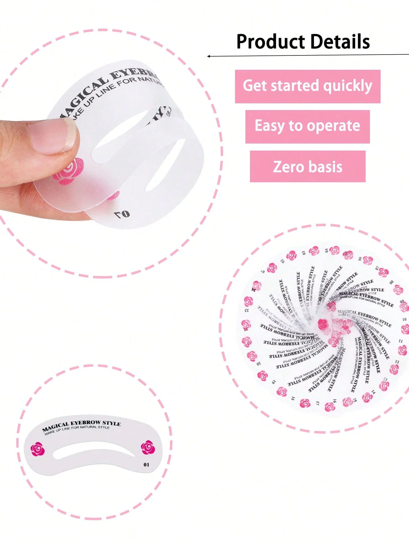 Набор Трафаретов Для Бровей - 24 Многоразовых Тонких И Толстых Шаблонов Бритва