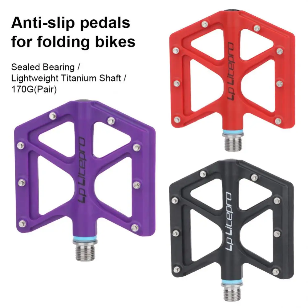 

Litepro Seal Bearings Bicycle Bike Pedals Titanium Shaft Nylon Pedal Ultralight Cycling Road bmx Mtb Pedals Widening Non-slip