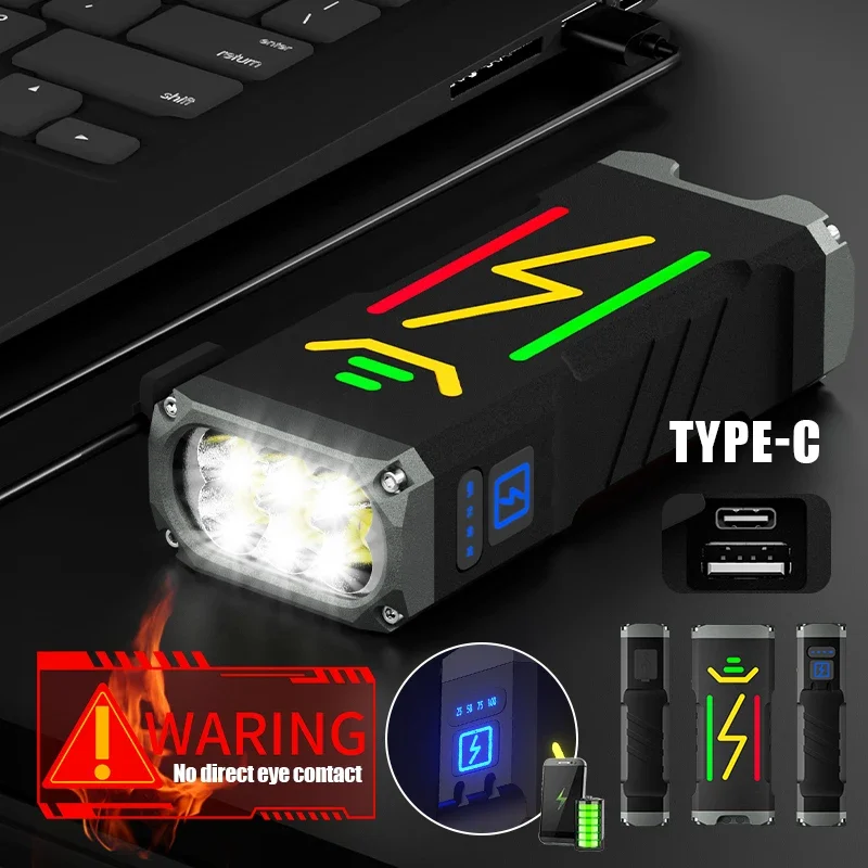Яркий фонарик яркостью 10000 лм USB Перезаряжаемый тактический фонарь со встроенным