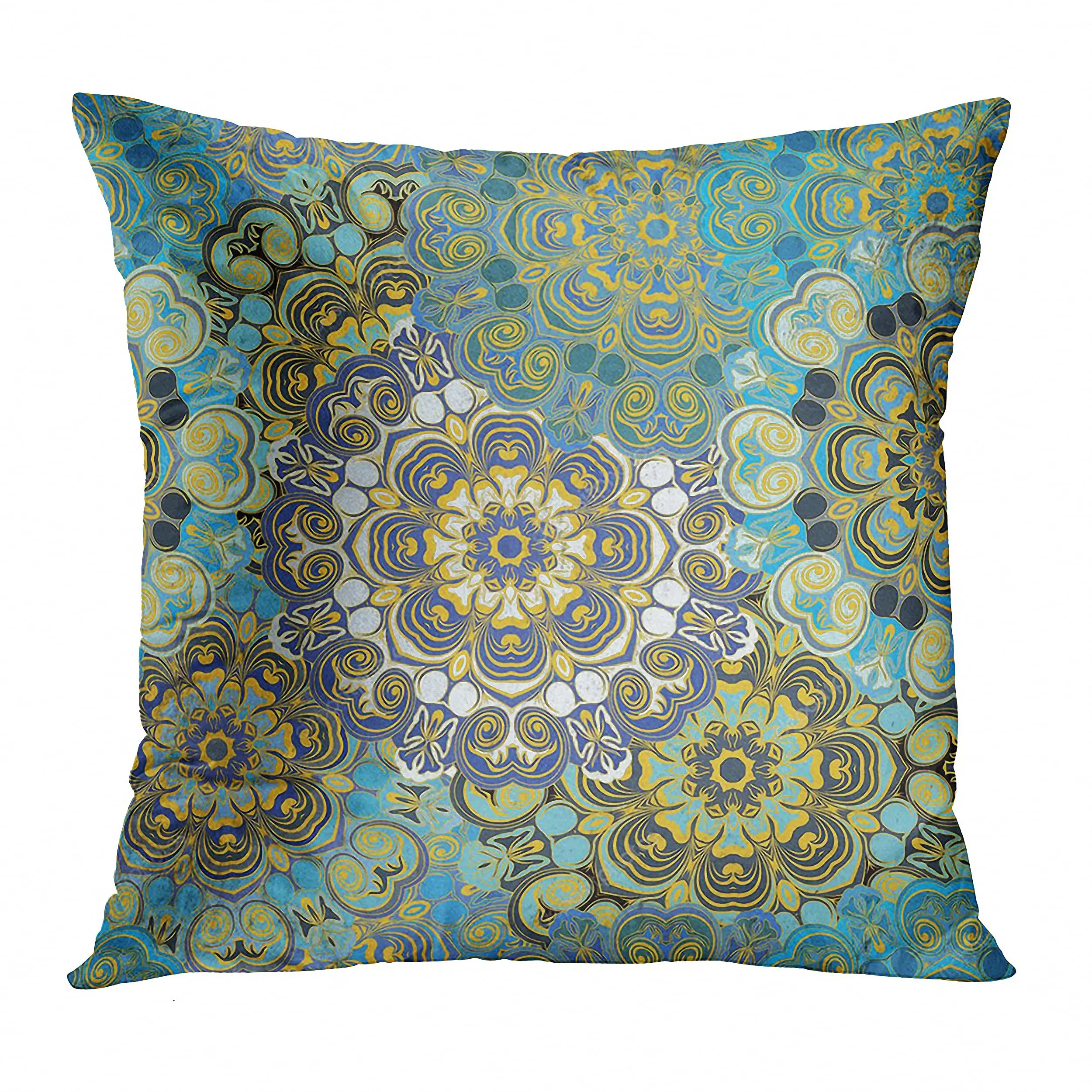 

Плюшевый чехол для подушки с геометрическим принтом