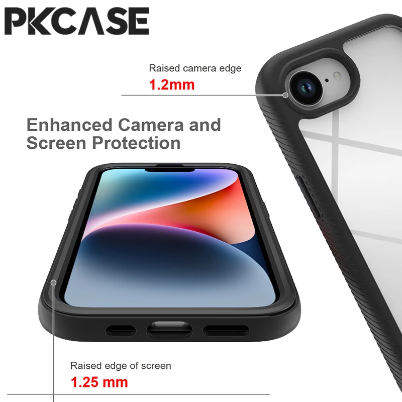Фото PKCASE 3 в 1, прозрачный гибридный противоударный чехол для iPhone 17 Air 16 15 14 13 Mini 12 11 Pro Max Plus Cover №3