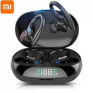 xiaomi new tws bluetooth earphones with mic sport ear hook led display wireless headphones hifi stereo waterproof headsets free global shipping