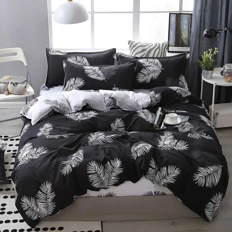 

3/4pcs Cartoon Bedding Set Feather Duvet Cover Set Quilt Cover Bed Sheet Pillowcases Kit for Single Twin Double Queen King Bed