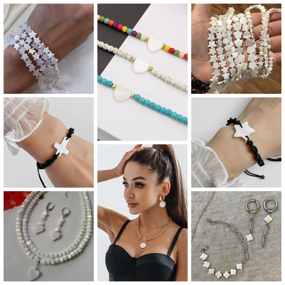 Натуральные белые жемчужные бусины в виде ракушек для швабры свободные