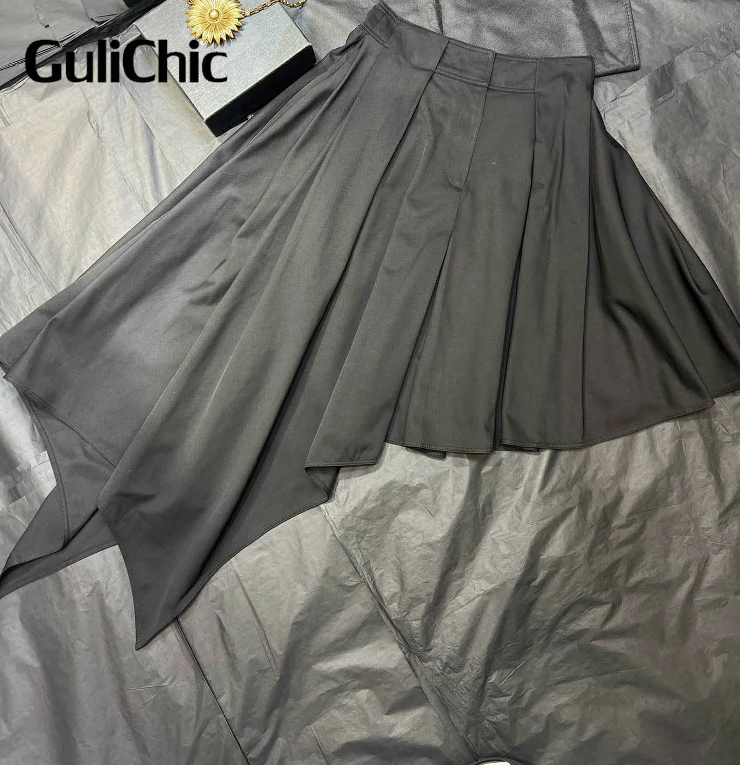 10.31 GuliChic женский классический золотой пуговице темпераментный комплект с