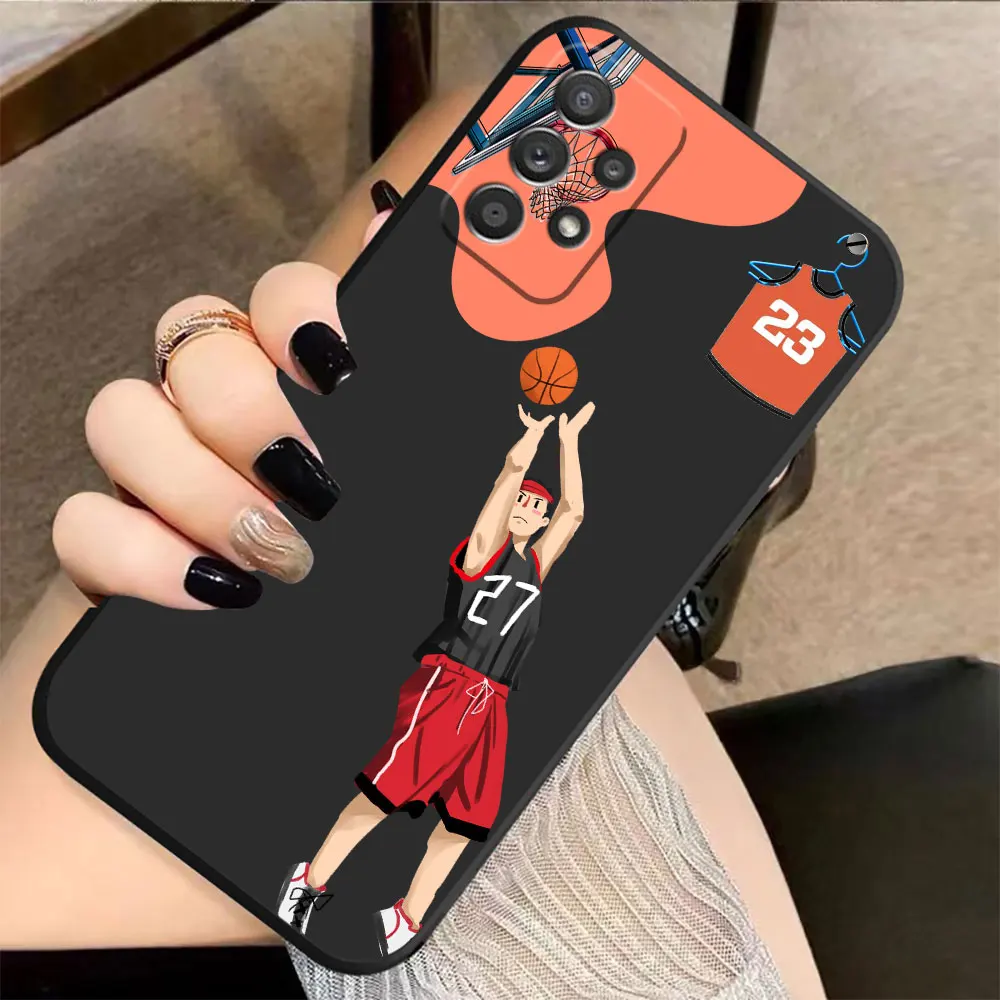 Case For Samsung Galaxy A91 A14 A73 A72 A71 A53 A52 A51 A42 A33 A32 A22 A715F A52S A22S 4G 5G Case The Art Of Painted Basketball