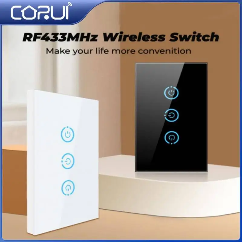 

Беспроводной сенсорный выключатель CORUI RF433, панель с бразильским расположением, 1/2/3 клавиши, беспроводной настенный выключатель для умного ...