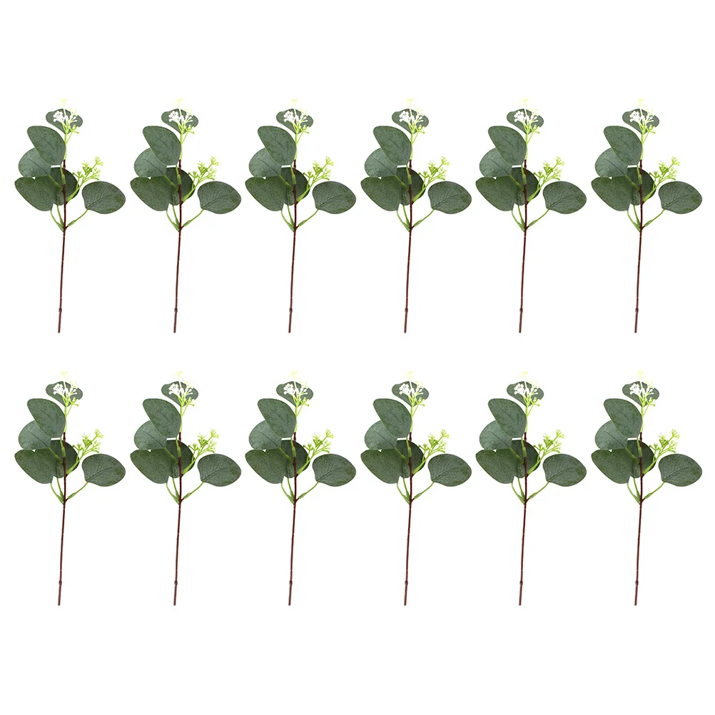 

Eucalyptus Artificial Leaves Fake Stems Leaf Floral Pick Decoration Greenerywedding Spray Fauxbouquetlifelike Gum Arrangement