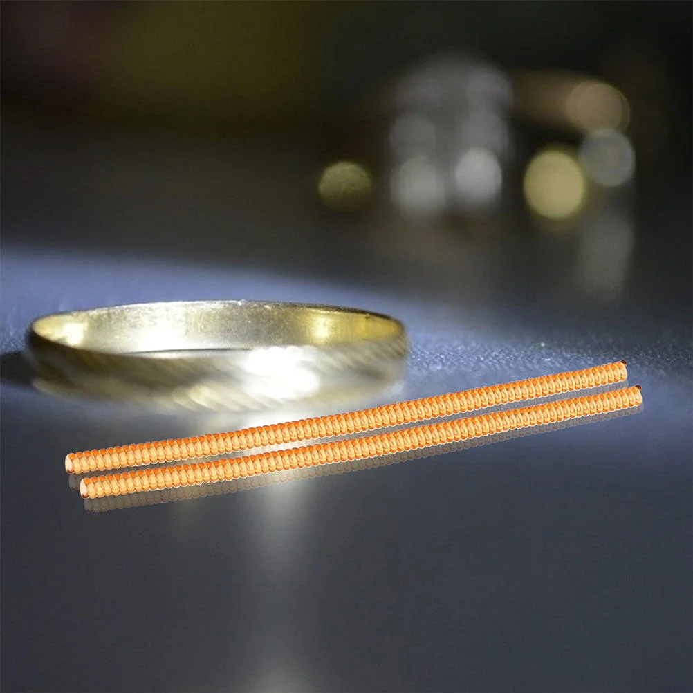 8 Pcs Telephone Line Plastic Spring Adjuster Rings Woman Jewelry Guard Golden Loose Sizer Resizing Tool Tightener Invisible