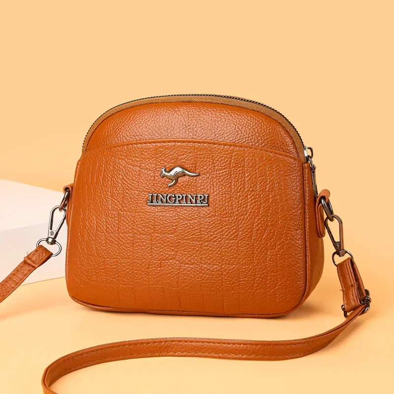 

New Fashionable European American Trend Soft Leather Texture Mature Handbag Shoulder Bag Large Capacity Middle Aged Mom's Bag