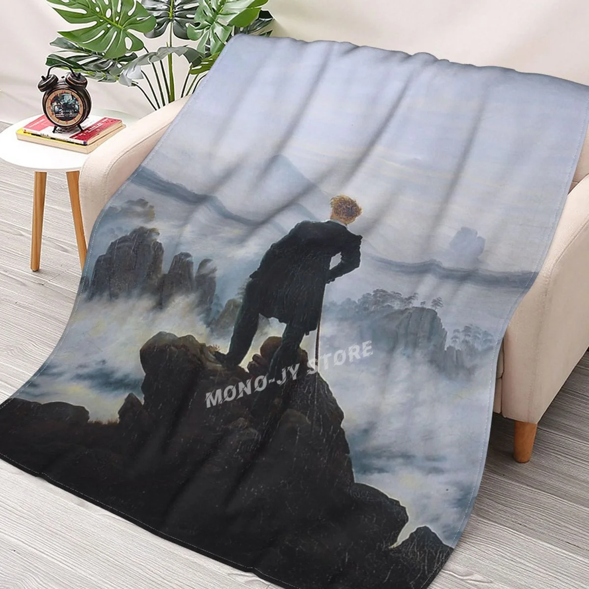 

WANDERER ABOVE THE SEA OF FOG - CASPAR DAVID FRIEDRICH Throw Blanket Sherpa Blanket Bedding soft Blankets